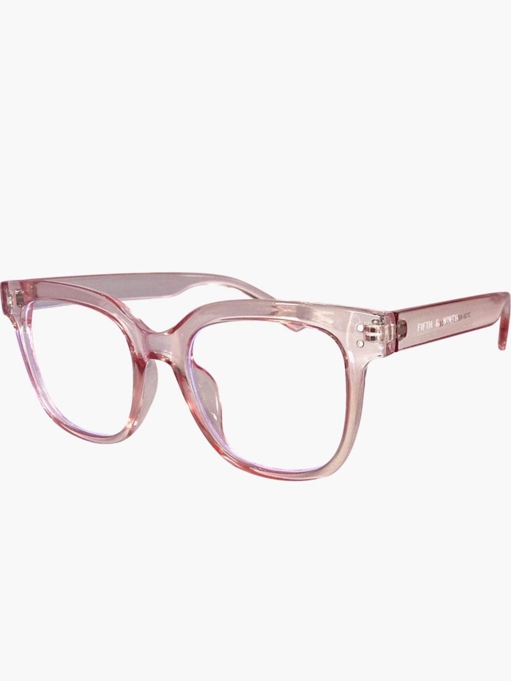 Blue Light Blocking Glasses 49mm Square Frame in Pink Fifth & Ninth
